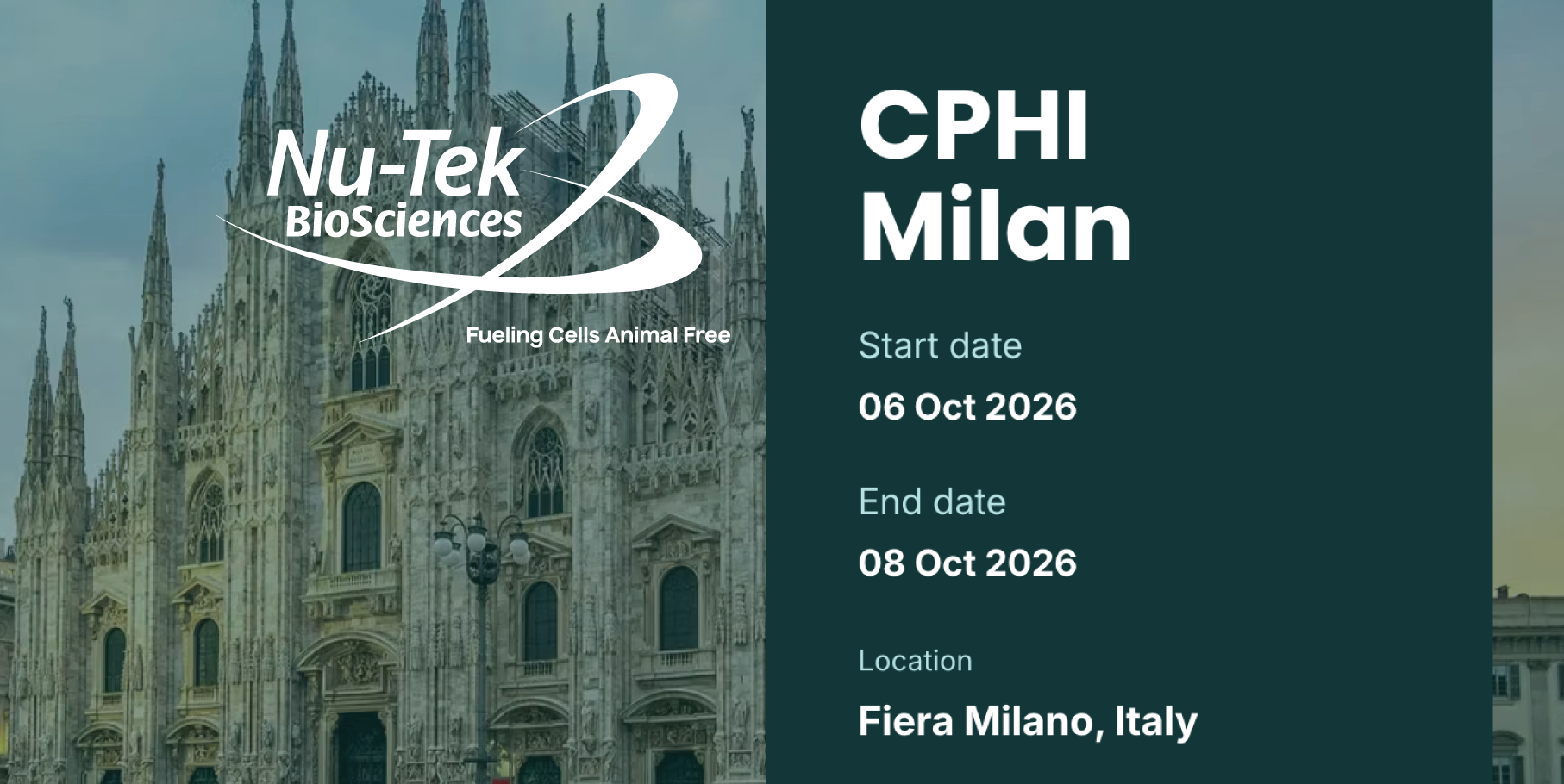 Nu-Tek BioSciences’ Animal-Free Raw Materials Drive Cell Culture Media Evolution, Supply Security at CPHI Global 2026 in Milan